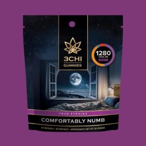 3CHI | True Strains High Potency Gummies Comfortably Numb Indica | 128mg – 2ct