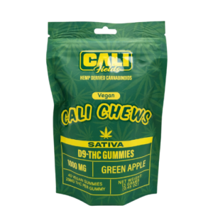 Cali Fields Cali Chews – D9-THC Gummies Green Apple – Sativa – 1000mg