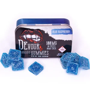 Blue Raspberry – Devour Cannabis Gummies 100mg